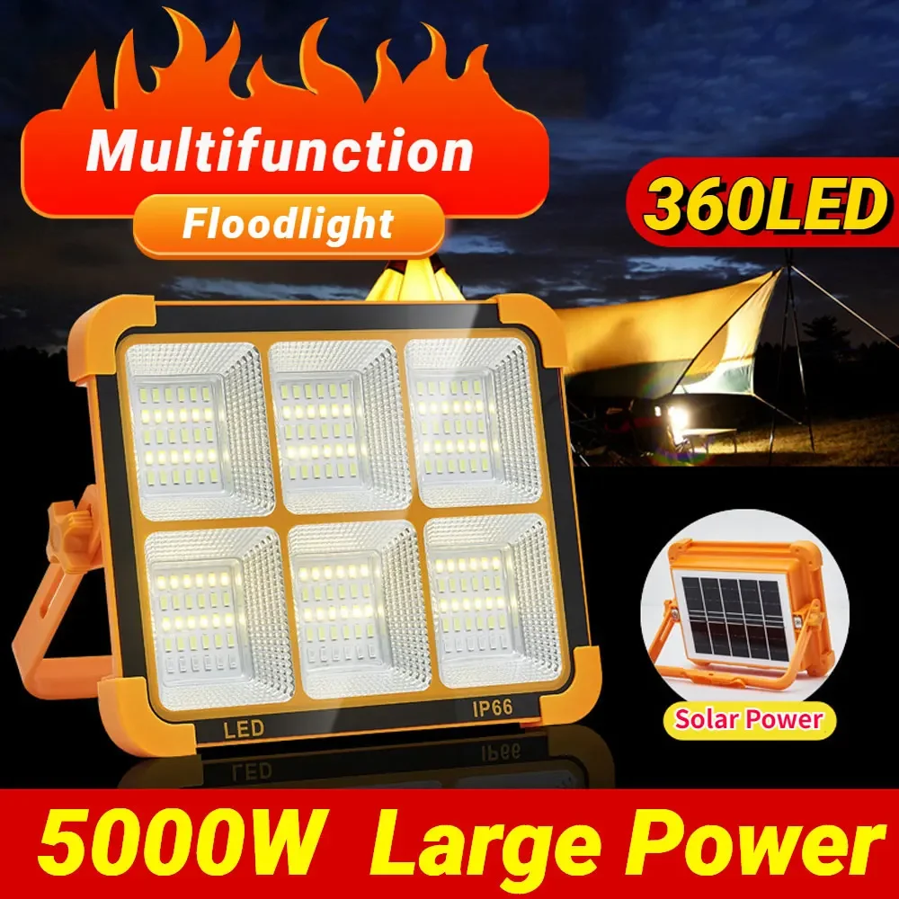 « Projecteur solaire 5000W, lampe portable extérieure » – Test et Avis