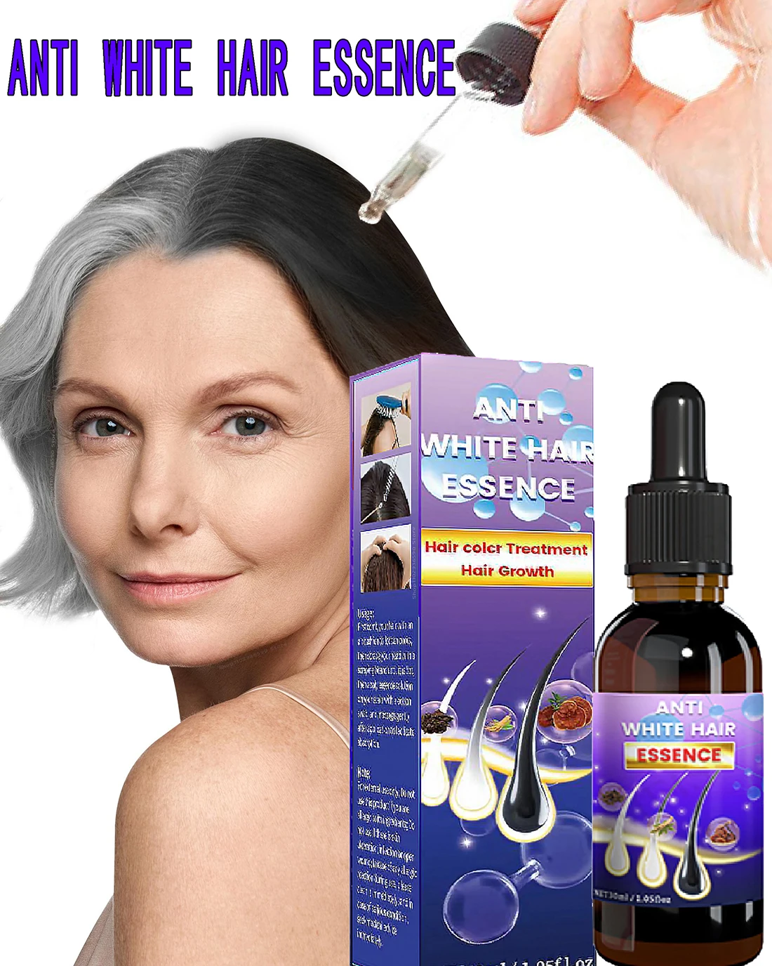 « Traitement cheveux gris à noirs, réparation naturelle » – Test et Avis