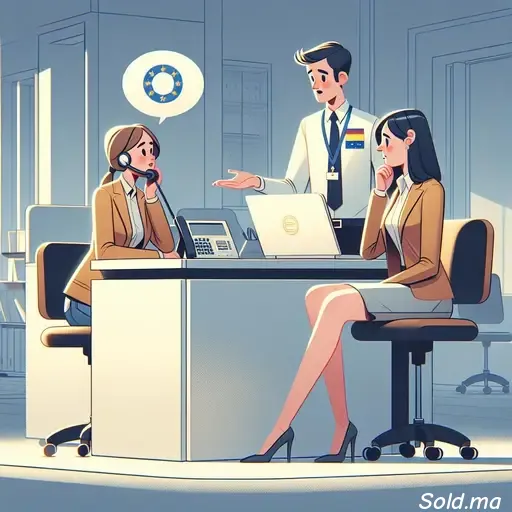 illustration d’un client rassuré par un agent de service